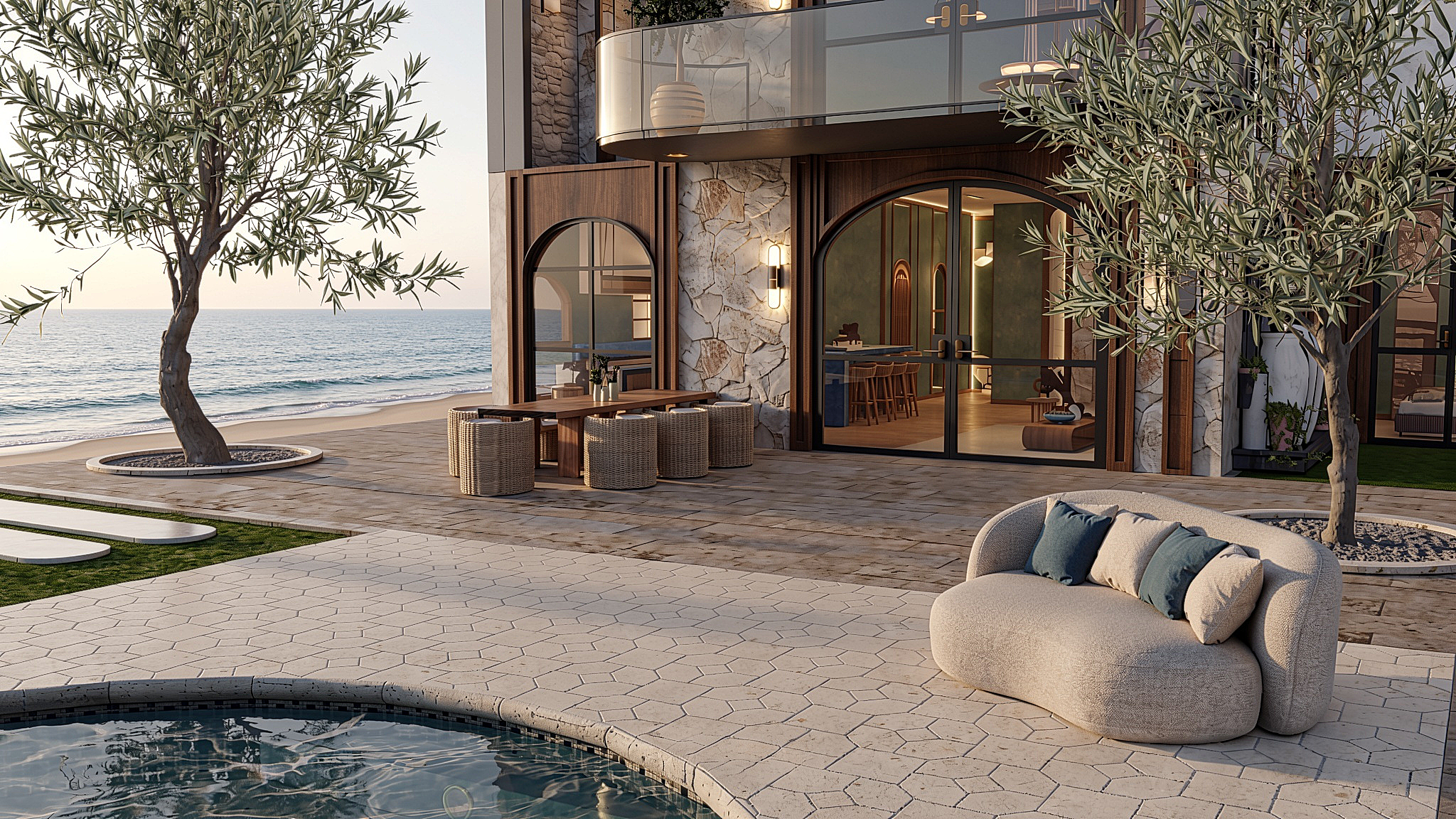 ANGUL-AIRE House — terrace with ocean view