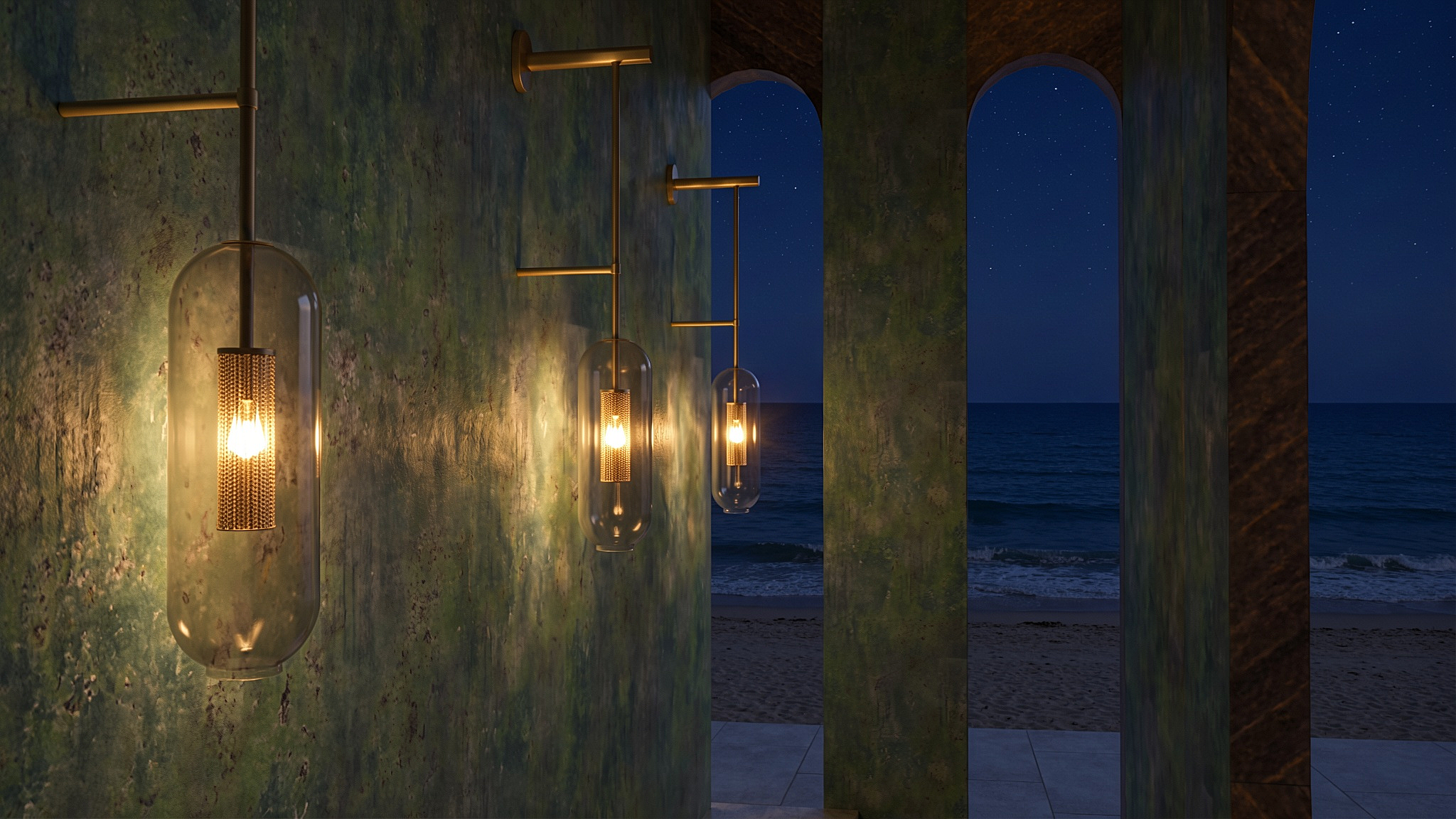 ANGUL-AIRE House — sconce lighting and archways